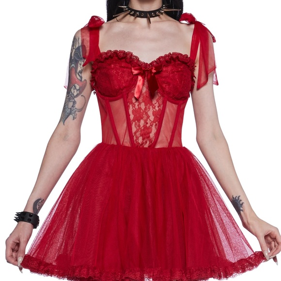 Dress, Red 3-Tiered BNWT - Picture 8 of 8